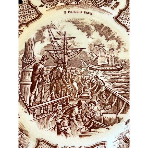 Vintage Alfred Meakin Staffordshire Commerative Plate ~ “FAIR WINDS” - Picture 5 of 6